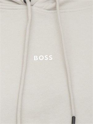 Felpa BOSS uomo in cotone beige in UOMO