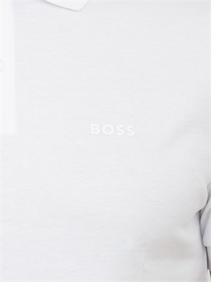 Polo bianca Boss uomo in pregiato cotone in UOMO
