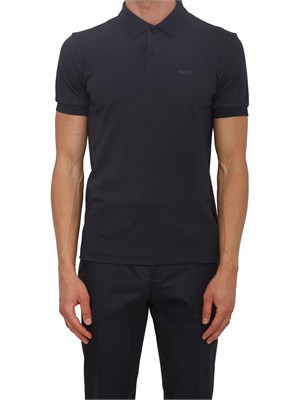 Polo blu Boss uomo in pregiato cotone in UOMO