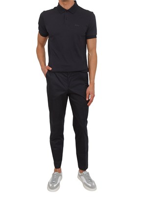Polo blu Boss uomo in pregiato cotone in UOMO