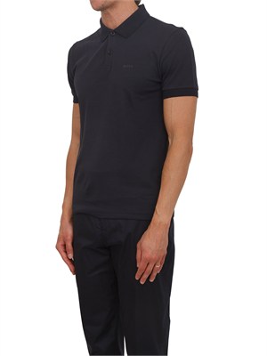 Polo blu Boss uomo in pregiato cotone in UOMO