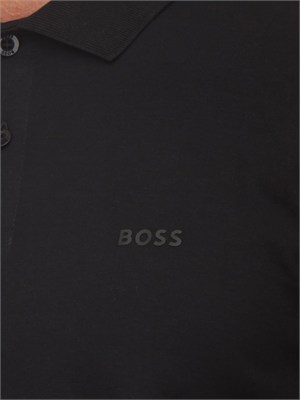 Polo nera Boss uomo in pregiato cotone in UOMO