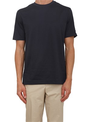 T-shirt BOSS uomo in cotone performance blu in UOMO