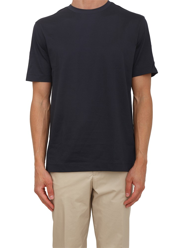 T-shirt BOSS uomo in cotone performance blu
