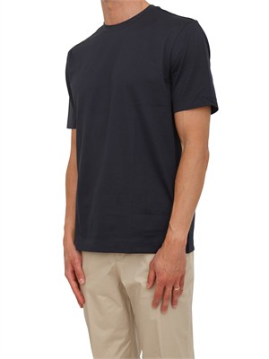 T-shirt BOSS uomo in cotone performance blu in UOMO