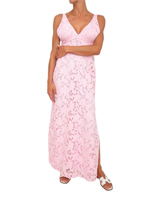 Abito lungo Michael Michael Kors in pizzo rosa in DONNA