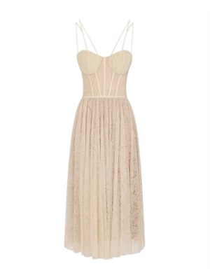 Abito in pizzo cipria Elisabetta Franchi in DONNA