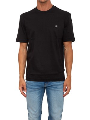 T-shirt BOSS uomo in cotone mercerizzato nero in UOMO