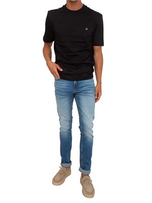 T-shirt BOSS uomo in cotone mercerizzato nero in UOMO