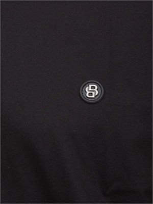 T-shirt BOSS uomo in cotone mercerizzato nero in UOMO
