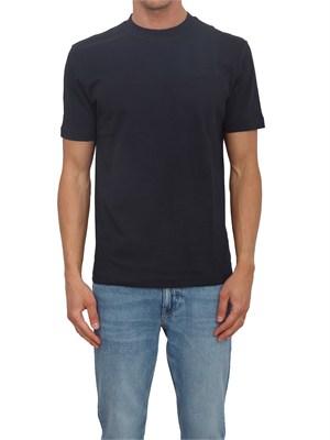 T-shirt BOSS uomo in cotone interlock blu in UOMO