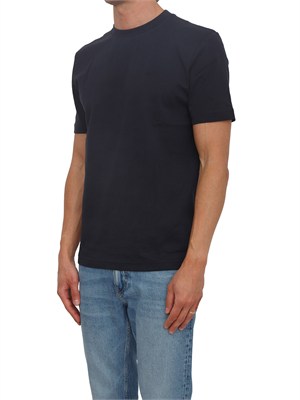 T-shirt BOSS uomo in cotone interlock blu in UOMO