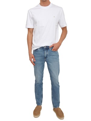 T-shirt BOSS uomo in cotone mercerizzato bianco in UOMO