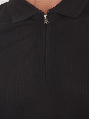 Polo nera BOSS uomo in cotone mercerizzato in UOMO