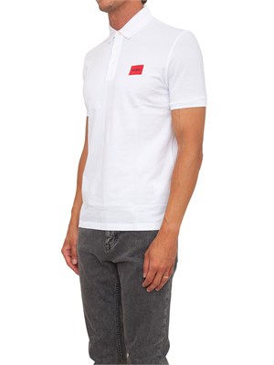 Polo bianca Hugo uomo in cotone con logo in UOMO