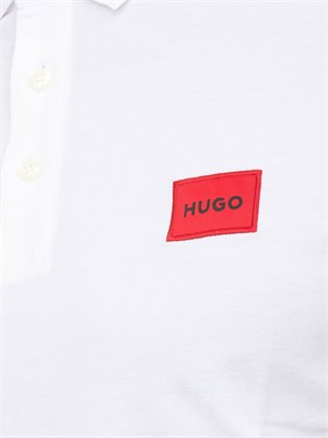 Polo bianca Hugo uomo in cotone con logo in UOMO