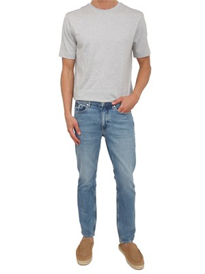 T-shirt grigia BOSS uomo in cotone performance in UOMO