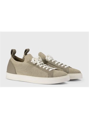 Sneaker Doucal's uomo in tessuto e pelle taupe in UOMO