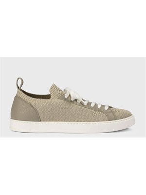 Sneaker Doucal's uomo in tessuto e pelle taupe in UOMO