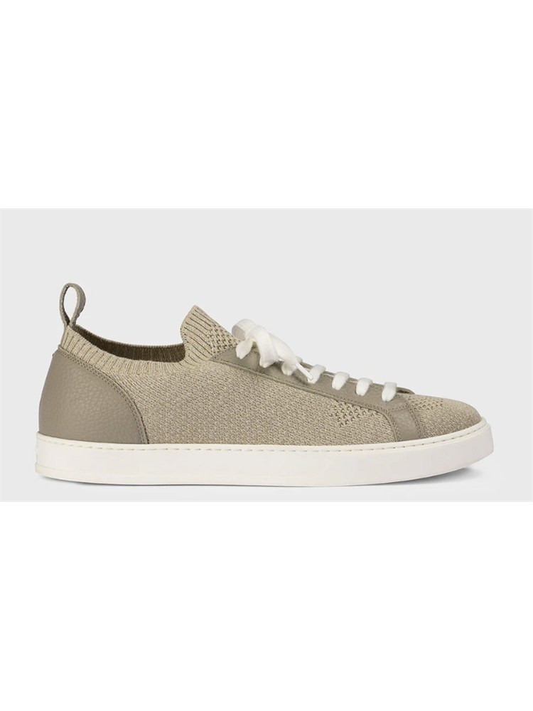 Sneaker Doucal's uomo in tessuto e pelle taupe