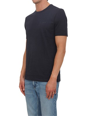 T-shirt BOSS uomo in cotone blu in UOMO