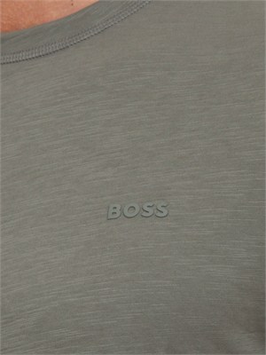 T-shirt BOSS uomo in cotone verde in UOMO