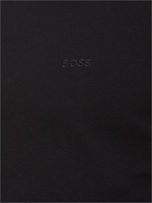 Maglia nera Boss uomo in cotone ricamo logo in UOMO