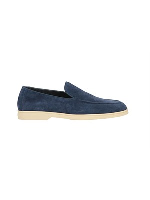 Mocassino Doucal's in camoscio di vitello blu in UOMO