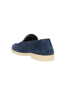 Mocassino Doucal's in camoscio di vitello blu in UOMO