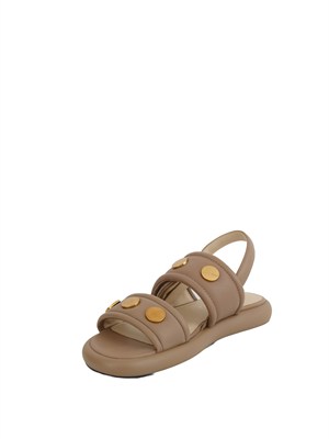 Sandali bassi Fiona Pinko in pelle taupe in DONNA