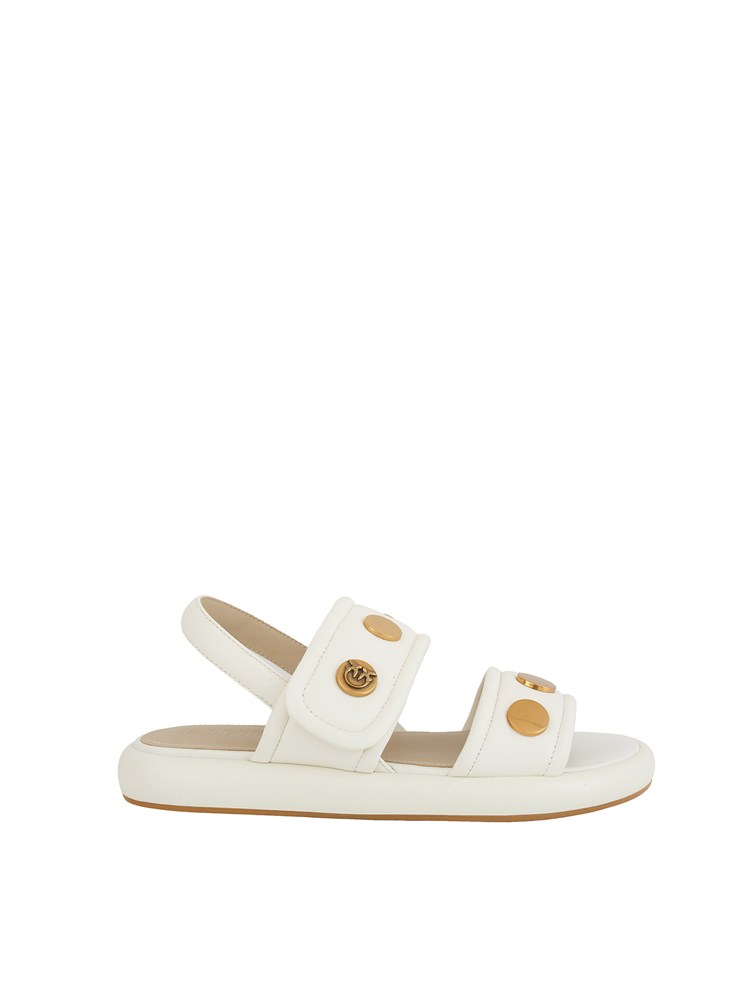 Sandali bassi Fiona Pinko in pelle bianca