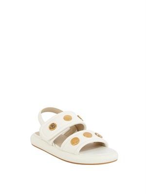 Sandali bassi Fiona Pinko in pelle bianca in DONNA