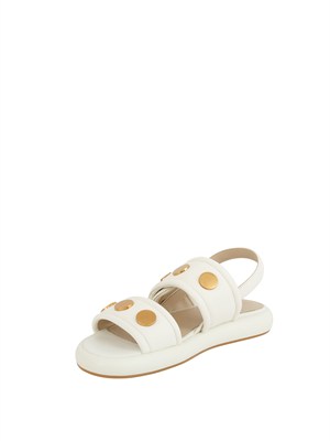 Sandali bassi Fiona Pinko in pelle bianca in DONNA