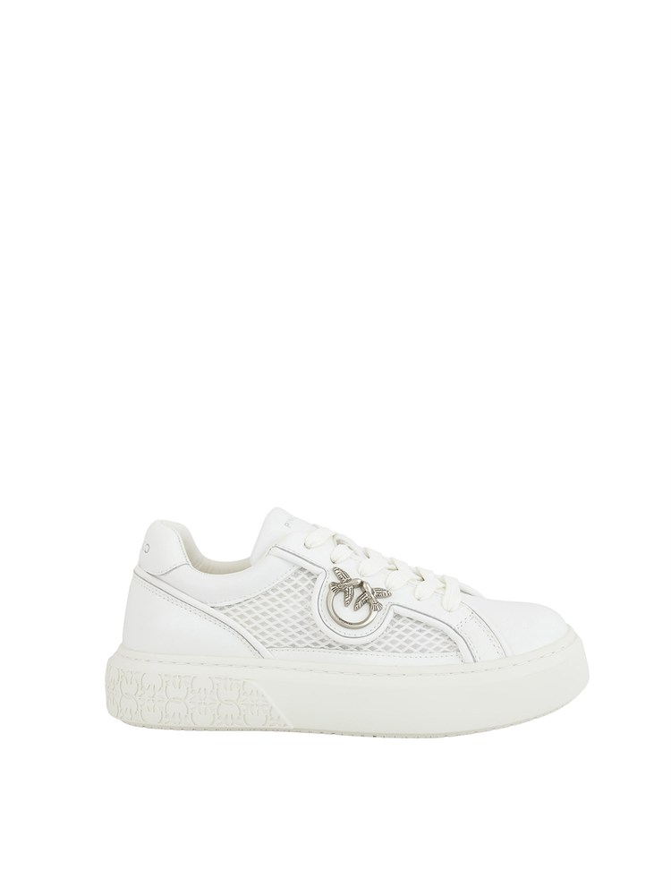 Sneakers Yoko Pinko in tessuto effetto pelle bianche