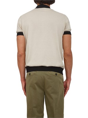 Polo beige Paolo Pecora in puro cotone lavorato e traforato in UOMO