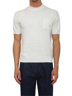 Maglia uomo Paolo Pecora in seta bouclÉ bianco panna in UOMO