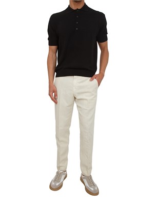 Polo Paolo Pecora in cotone rasato nero in UOMO
