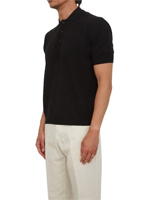 Polo Paolo Pecora in cotone rasato nero in UOMO