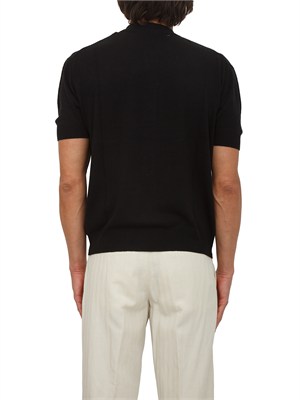 Polo Paolo Pecora in cotone rasato nero in UOMO