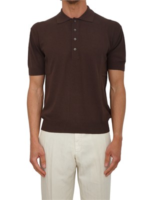 Polo Paolo Pecora in cotone rasato marrone in UOMO