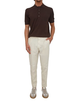 Polo Paolo Pecora in cotone rasato marrone in UOMO