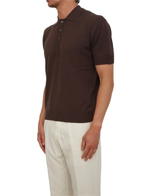 Polo Paolo Pecora in cotone rasato marrone in UOMO