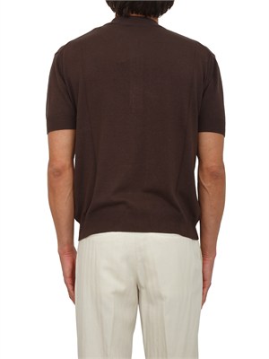 Polo Paolo Pecora in cotone rasato marrone in UOMO