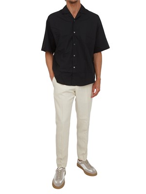 Camicia a manica corta nera Paolo Pecora relaxed fit in UOMO