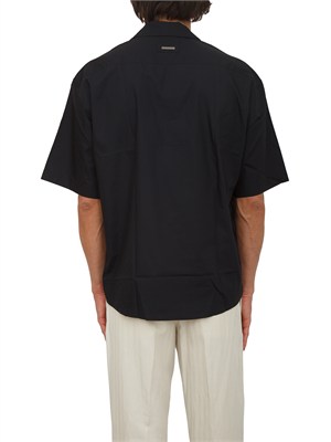 Camicia a manica corta nera Paolo Pecora relaxed fit in UOMO