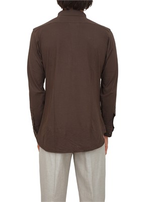 Camicia Paolo Pecora in cotone marrone in UOMO
