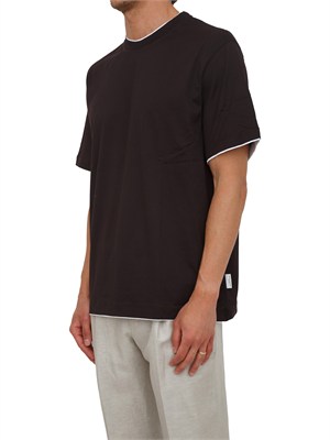 T-shirt Paolo Pecora in cotone marrone in UOMO