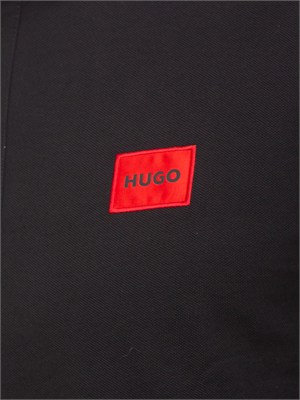 Polo nera Hugo uomo in cotone con logo in UOMO