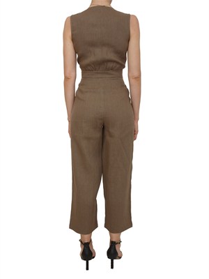 Tuta EMMCOSTONE Emme Marella in lino taupe in DONNA
