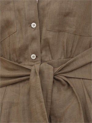 Tuta EMMCOSTONE Emme Marella in lino taupe in DONNA